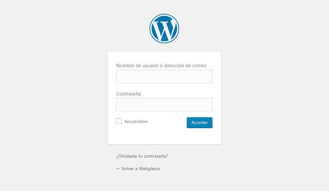 Logo por defecto de WordPress en wp-login.